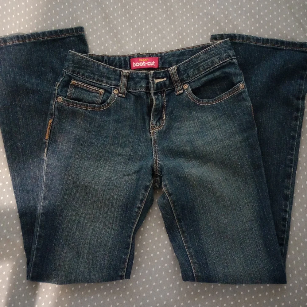 Ol Navy Girl's Boot-Cut Blue Jeans - Picture 1 of 5